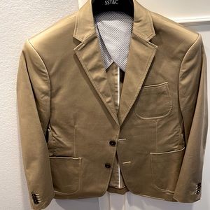 SST&C Cotton Stretch Khaki Slim Suit Jacket